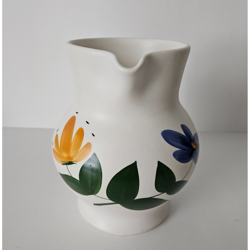 VTG MCM Pottery Pitcher Vase Poteries du Marais France Cottage French Provincial